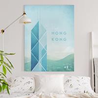 Bilderwelten Leinwandbild Reiseposter - Hong Kong