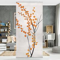 Bilderwelten Raumteiler Grafische Pflanzenwelt - Beeren Orange