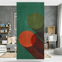 Bilderwelten Raumteiler Abstrakte Formen - Kreise in Grün und Rot
