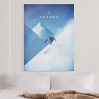 Bilderwelten Leinwandbild Reiseposter - Ski in Frankreich