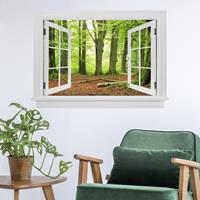 Bilderwelten 3D Wandtattoo Offenes Fenster Mighty Beech Trees