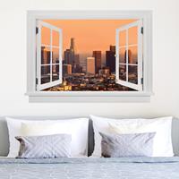 Bilderwelten 3D Wandtattoo Offenes Fenster Skyline of Los Angeles