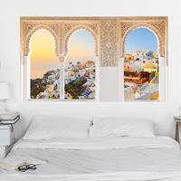 Bilderwelten 3D Wandtattoo Verzierte Fenster Strahlendes Santorin