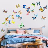 Bilderwelten Wandtattoo Kinderzimmer Aquarell Schmetterlinge Set