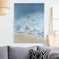 Bilderwelten Leinwandbild Strand - Hochformat Ebbe und Flut in Farbe II