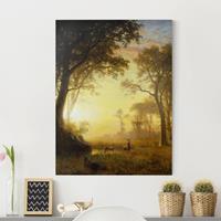 Klebefieber Leinwandbild Kunstdruck Albert Bierstadt - Sonnenbeschienene Lichtung