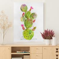 Bilderwelten Leinwandbild Spruch - Hochformat Kaktus mit Bibelvers III