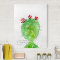 Bilderwelten Leinwandbild Spruch - Hochformat Kaktus mit Bibelvers IV