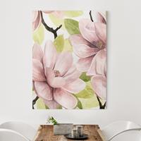 Bilderwelten Leinwandbild Blumen - Hochformat Magnolie errötet II