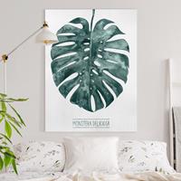 Bilderwelten Leinwandbild Botanik - Hochformat Smaragdgrüne Monstera Deliciosa