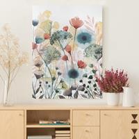 Bilderwelten Leinwandbild Blumen - Hochformat Wildblumen im Sommer I