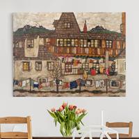 Klebefieber Leinwandbild Kunstdruck Egon Schiele - Häuser mit trocknender Wäsche