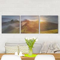 Bilderwelten 3-teiliges Leinwandbild Natur & Landschaft Storkonufell im Sonnenaufgang