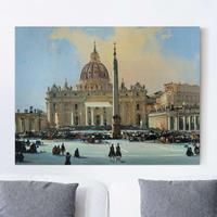Klebefieber Leinwandbild Kunstdruck Ippolito Caffi - Papstsegnung in Rom