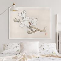 Bilderwelten Leinwandbild Asiatische Vintage Zeichnung Weiße Magnolie