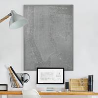 Bilderwelten Leinwandbild Vintage Stadtplan New York Manhattan