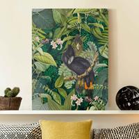 Bilderwelten Leinwandbild Bunte Collage - Kakadus im Dschungel