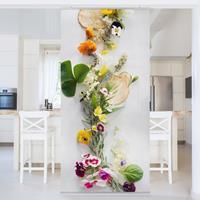 Bilderwelten Raumteiler Küche Frische Kräuter mit Essblüten