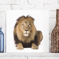 Bilderwelten Leinwandbild Tiere - Quadrat König Löwe II