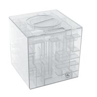 huismerk 3D puzzel transparante Money Maze Bank munt Gift Box(White) opslaan