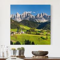 Bilderwelten Leinwandbild Berg - Quadrat Geislerspitzen in Südtirol