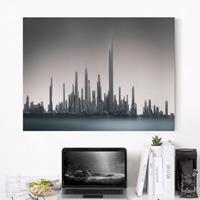 Bilderwelten Leinwandbild Architektur & Skyline - Querformat Sonnenaufgang Kuwait