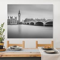 Bilderwelten Leinwandbild London - Querformat Westminster Brücke und Big Ben
