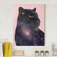 Bilderwelten Leinwandbild Kinderzimmer - Hochformat Panther mit Galaxie