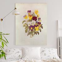 Bilderwelten Leinwandbild Blumen - Hochformat Pierre Joseph Redouté - Ein Bund von Stiefmütterchen