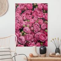 Bilderwelten Leinwandbild Blumen - Hochformat Pinke Pfingstrosen