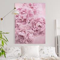 Bilderwelten Leinwandbild Blumen - Hochformat Rosa Pfingstrosen