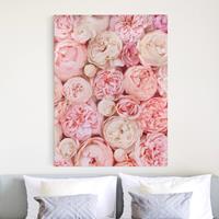 Bilderwelten Leinwandbild Blumen - Hochformat Rosen Rosé Koralle Shabby