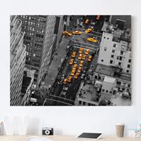 Bilderwelten Leinwandbild New York - Querformat Taxilichter Manhattan