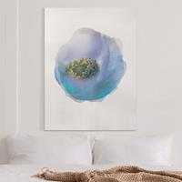 Bilderwelten Leinwandbild Blumen - Hochformat Wasserfarben - Anemone auf dem Fluss