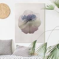 Bilderwelten Leinwandbild Blumen - Hochformat Wasserfarben - Anemone in Violett