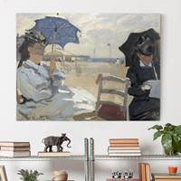 Bilderwelten Leinwandbild Kunstdruck - Querformat Claude Monet - Strand von Trouville