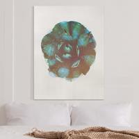 Bilderwelten Leinwandbild Blumen - Hochformat Wasserfarben - Blaue Agave