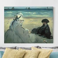 Bilderwelten Leinwandbild Kunstdruck - Querformat Edouard Manet - Am Strand