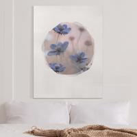 Bilderwelten Leinwandbild Blumen - Hochformat Wasserfarben - Blaue Kosmeen