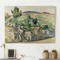 Bilderwelten Leinwandbild Kunstdruck - Querformat Paul Cézanne - Hügelige Landschaft