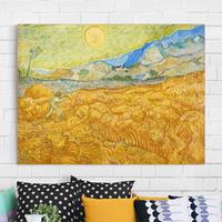 Bilderwelten Leinwandbild Kunstdruck - Querformat Vincent van Gogh - Kornfeld mit Schnitter