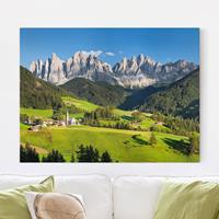 Bilderwelten Leinwandbild Berg - Querformat Geislerspitzen in Südtirol