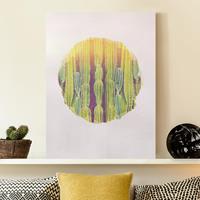 Bilderwelten Leinwandbild Blumen - Hochformat Wasserfarben - Kaktus Wand