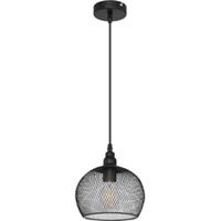 Globo Industriële hanglamp Anya - L:19cm - E27 - Metaal - Zwart