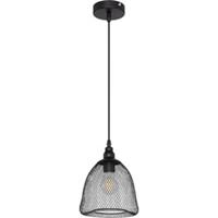 Globo Industriële hanglamp Anya - L:18.5cm - E27 - Metaal - Zwart