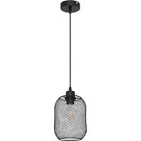 Globo Industriële hanglamp Anya - L:15cm - E27 - Metaal - Zwart