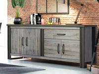 Mobistoxx Dressoir DEXTER 4 deuren 1 lade bonifacio eik/antraciet