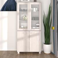 VidaXL Highboard Massivholz Kiefer Weiß 