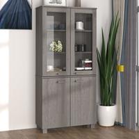 VidaXL Highboard Massivholz Kiefer Hellgrau 