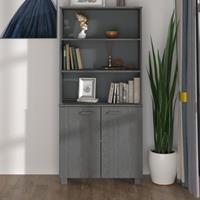 VidaXL Highboard Massivholz Kiefer Dunkelgrau 